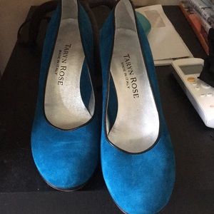 Taryn Rose Blue suede pumps
